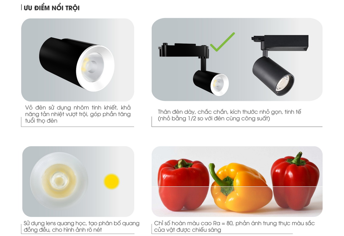 Đèn LED Tracklight Rạng Đông Model: TRL05 10w-30w