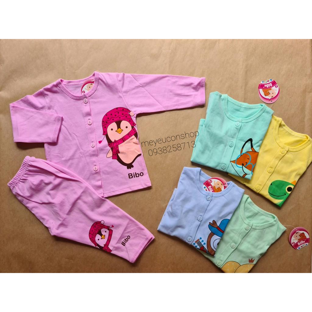[Chọn mẫu] (4-10kg) BỘ QUẦN ÁO COTTON DÀI TAY MÀU CHO BÉ - BIBO KIM THU - CÁO CON