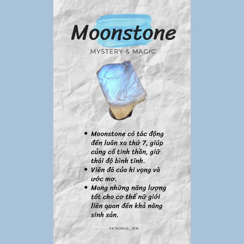 Bông Tai Moonstone Đá Trong Ánh Xanh BTMTR21B Patronus