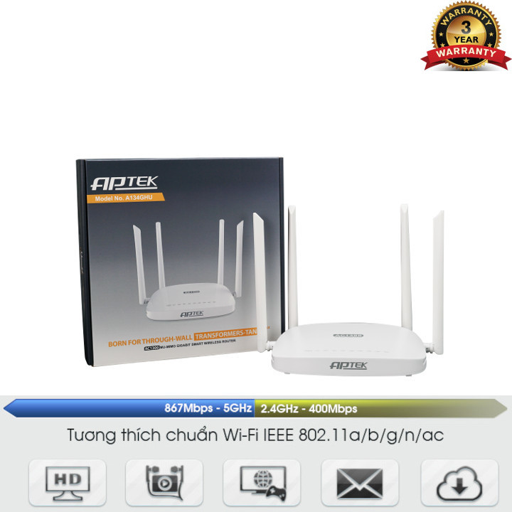 Wireless Router APTEK A134GHU - Hàng Chính Hãng