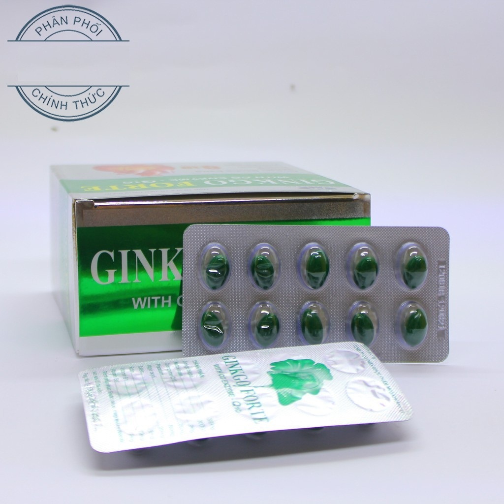 Hoạt Huyết Dưỡng Não Ginkgo Forte With Coenzyme Q10 - Giảm Tai Biến Mạch Máu Não - Giúp Tuần Hoàn Máu Não - Hộp 100 Viên