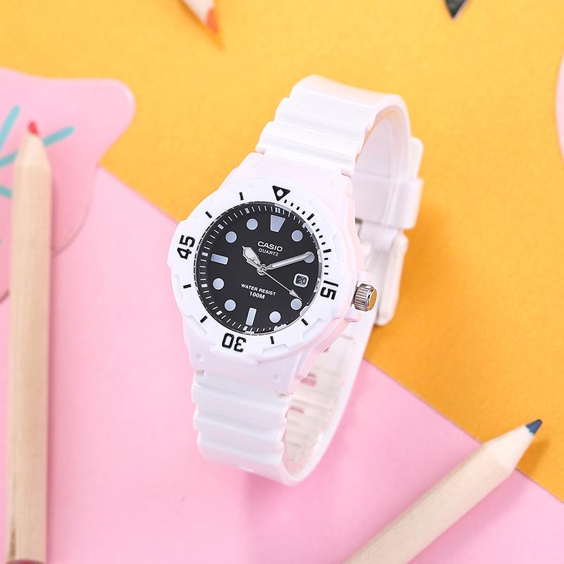 Đồng Hồ Casio Nữ Đồng Hồ Casio Chính Hãng Casio Dây Nhựa LRW200H - 1 Màu Đen Trắng Fullbox.