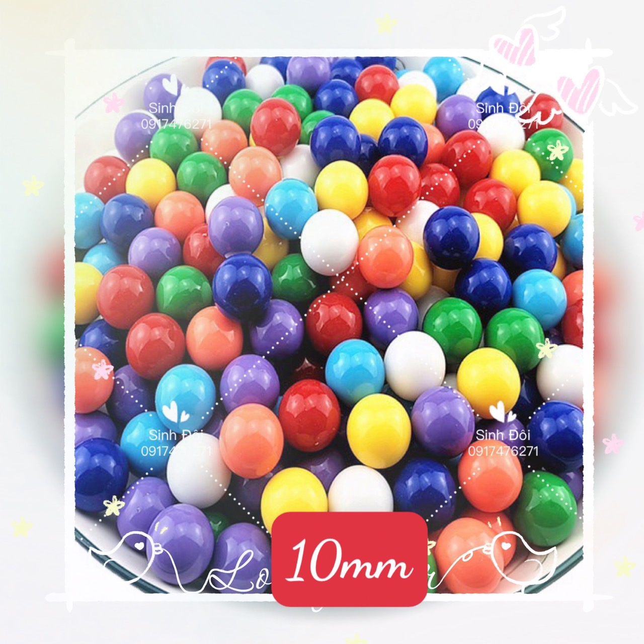 10 viên bi nhựa 25mm - phụ kiện các bộ trò chơi