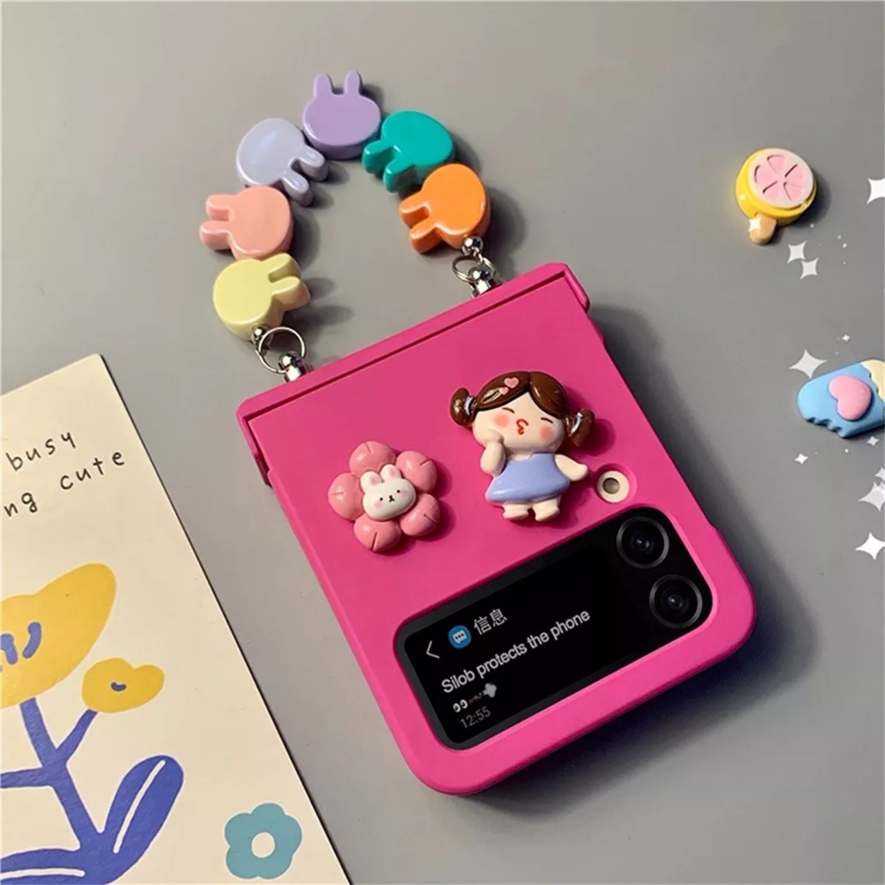 Ốp lưng cho samsung Zflip5 - Zflip3 - Zflip4 - Z flip5 - Z flip 3 - flip 4 - Z flip3 - Z flip4 5G hồng hot trend