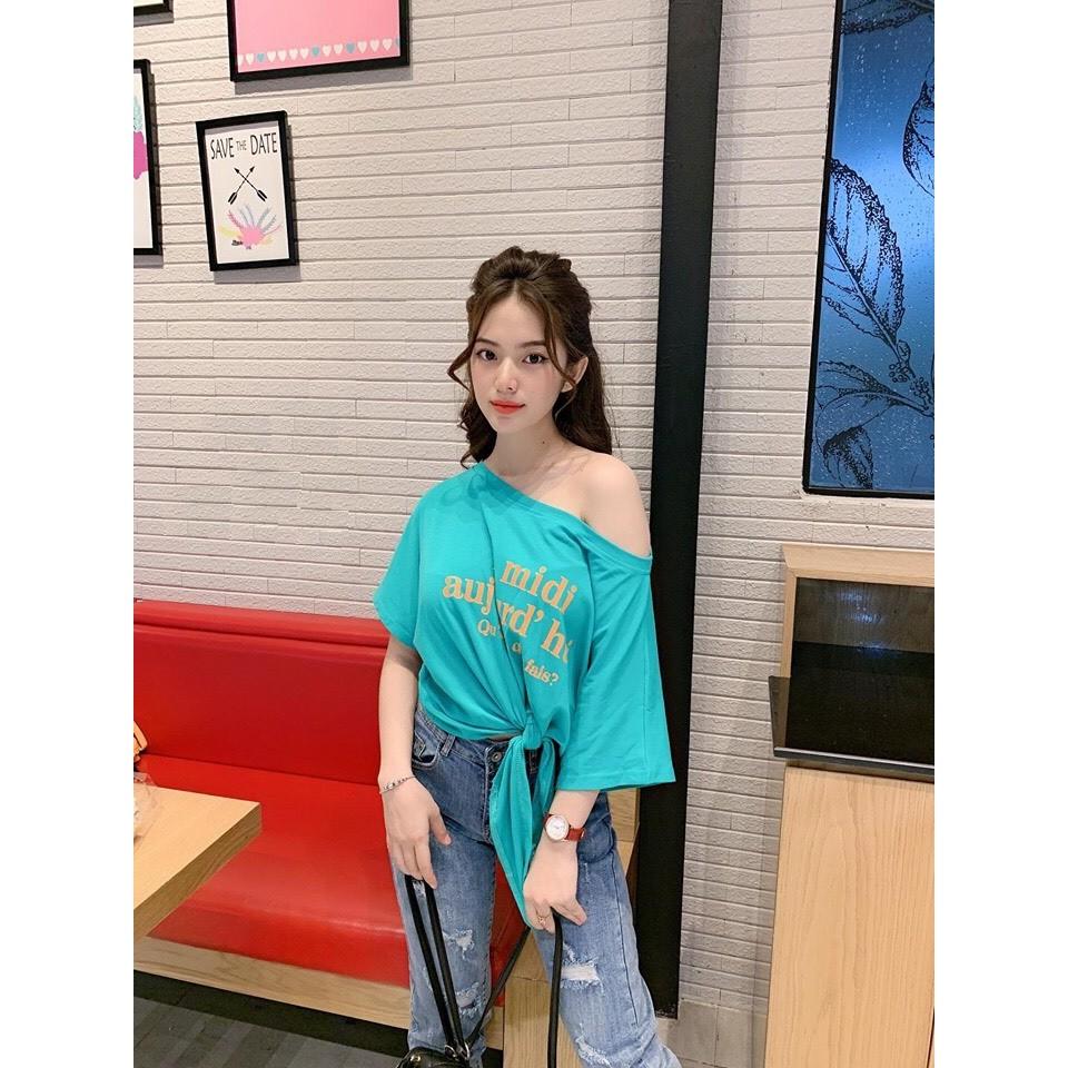 ÁO THUN CROPTOP FORM RỘNG TAY LỠ ULZZANG - ÁO NHÓM CROP NGẮN TAY CỘT BỤNG 21