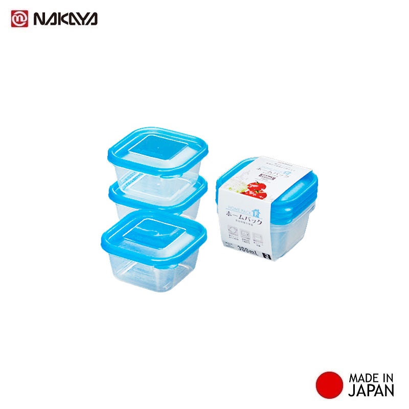 Bộ 3 hộp nhựa bảo quản thực phẩm Nakaya 300ml - Made in Japan