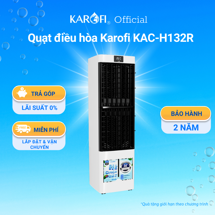 Quạt điều hòa Karofi KAC-H132R công nghệ tự điều chỉnh tốc độ gió - Hàng chính hãng