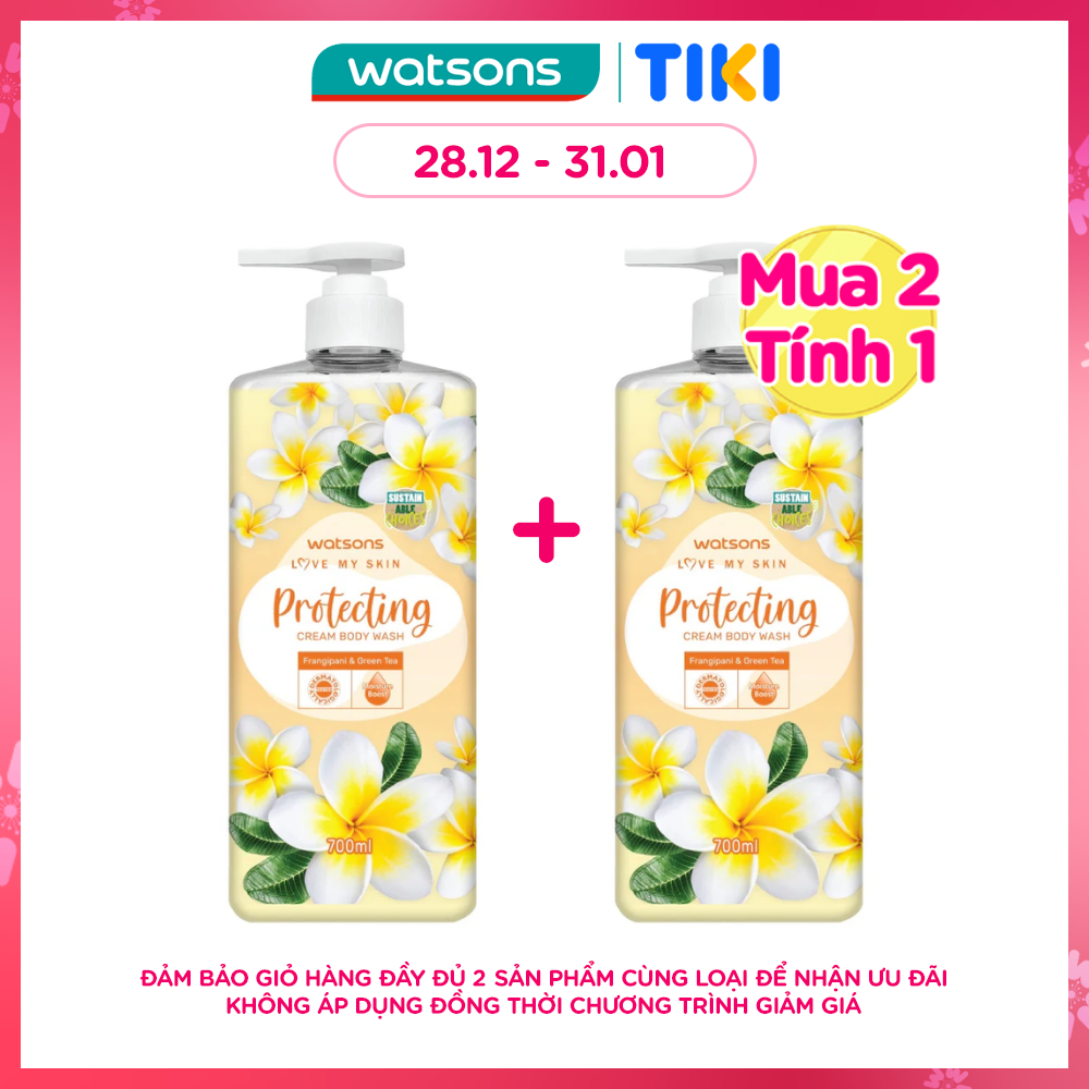 Kem Tắm Watsons Love My Skin Protecting Cream Body Wash 700ml