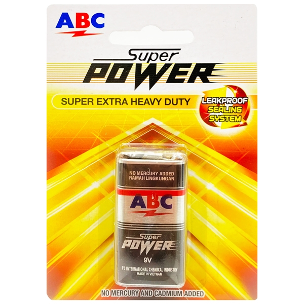 Vỉ 1 Pin ABC Super Power 9V (SH-9Volt 1B)