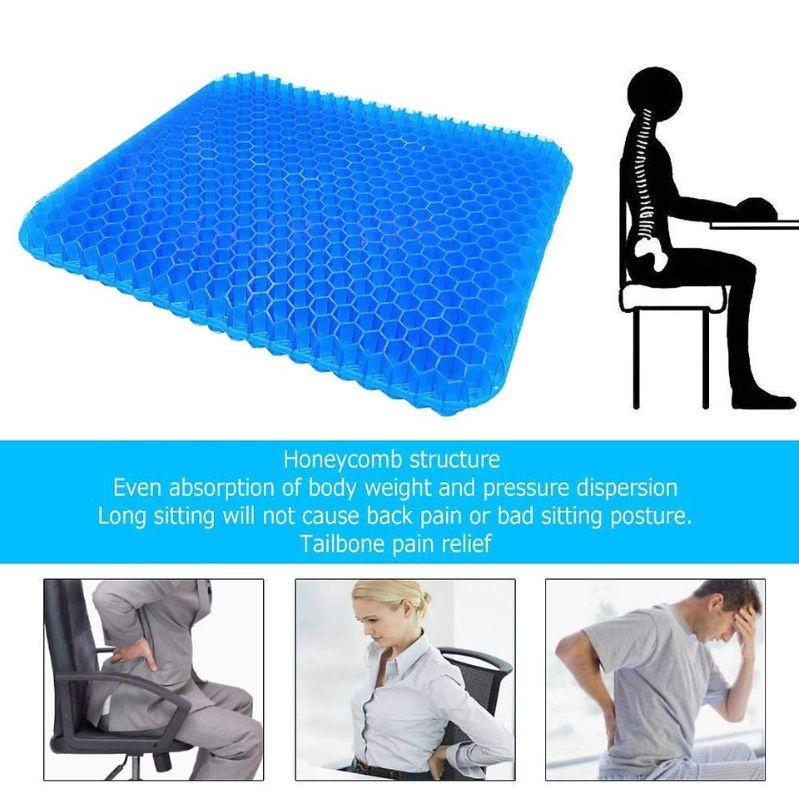 Đệm ngồi bệt Đệm Ngồi 3D Silicon Cao Cấp, Đệm Lót Mông Thoáng Khí Chống Đau Mỏi - Đệm Ngồi Cấu Trúc Tổ Ong