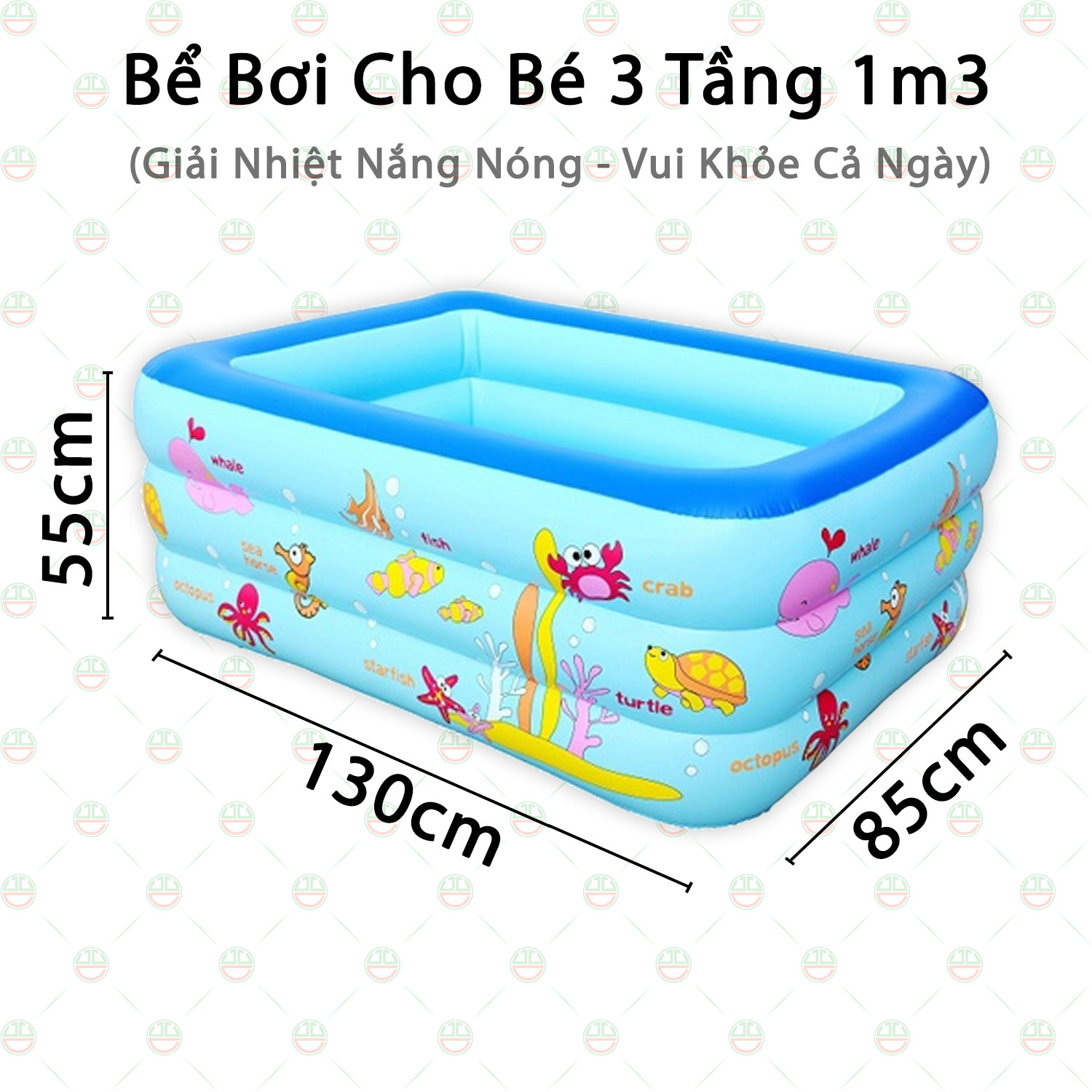 [Mát Mẻ] Hồ Bể Bơi 3 Tầng Cho Bé Kích Cỡ 1m3 1m5 1m8 2m1 - Giải Nhiệt Mùa Hè - Vui Chơi Cả Ngày - KLM-BB3T (Xanh, Hồng)