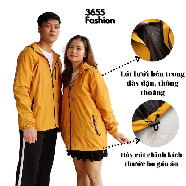Áo khoác nam nữ chất liệu gió cao cấp 2 lớp dày dặn, bên trong lót lưới, áo khoác dù chống nước