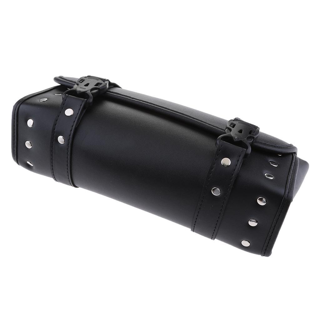 Leather Tool Bag Motorcycle Bike Handlebar Pouch Storage Bag Fork