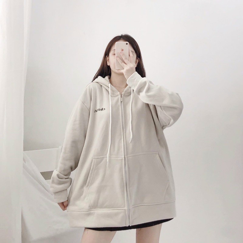 Áo Khoác Hoodie Zip Nỉ Bông CHOOSE Unisex Nam Nữ , áo khoác CHOOSE , Áo khoác Hoodie zip CHOOSE xám ảnh thật 100%