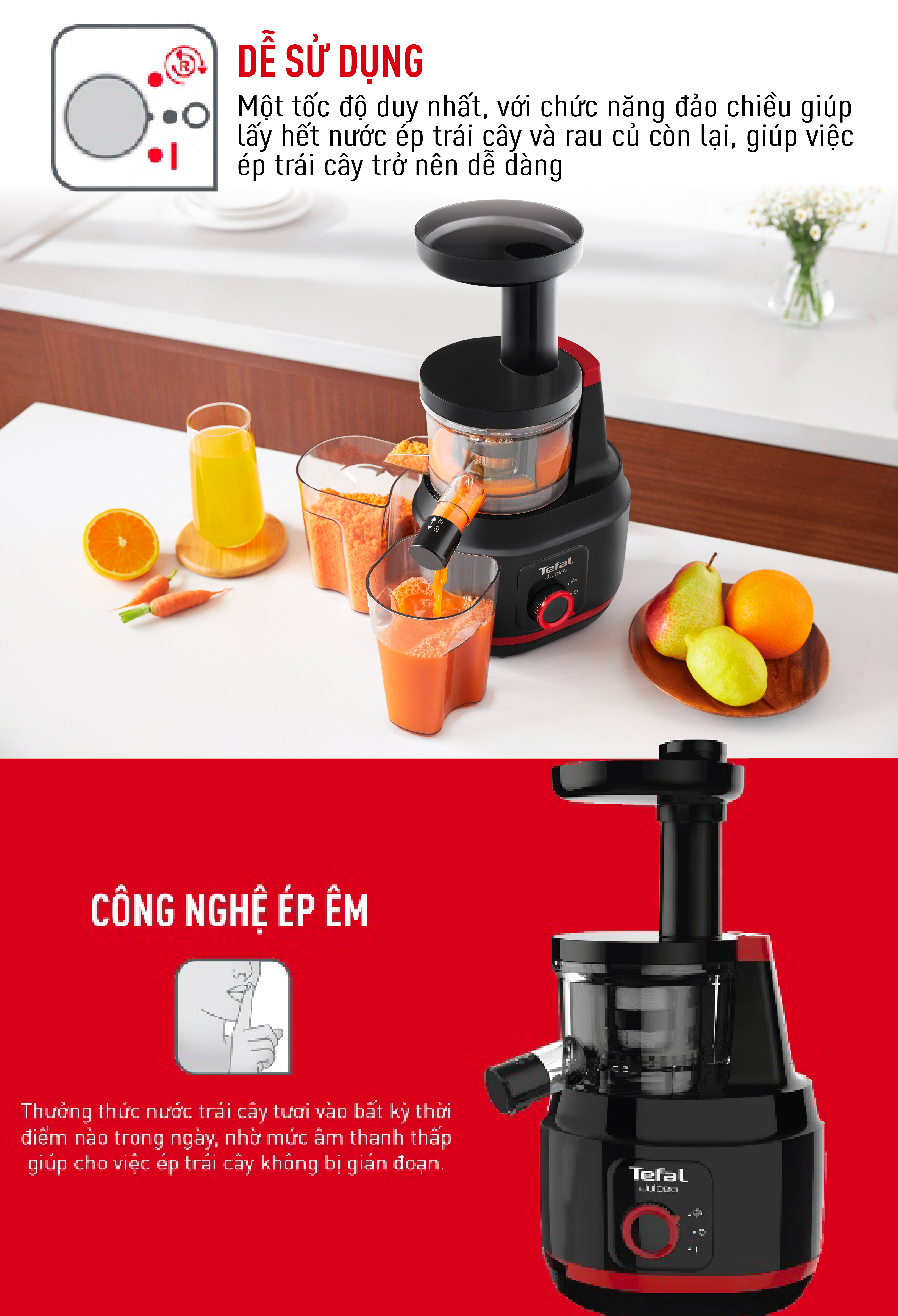 Máy ép chậm Tefal ZC150838 - Hàng chính hãng