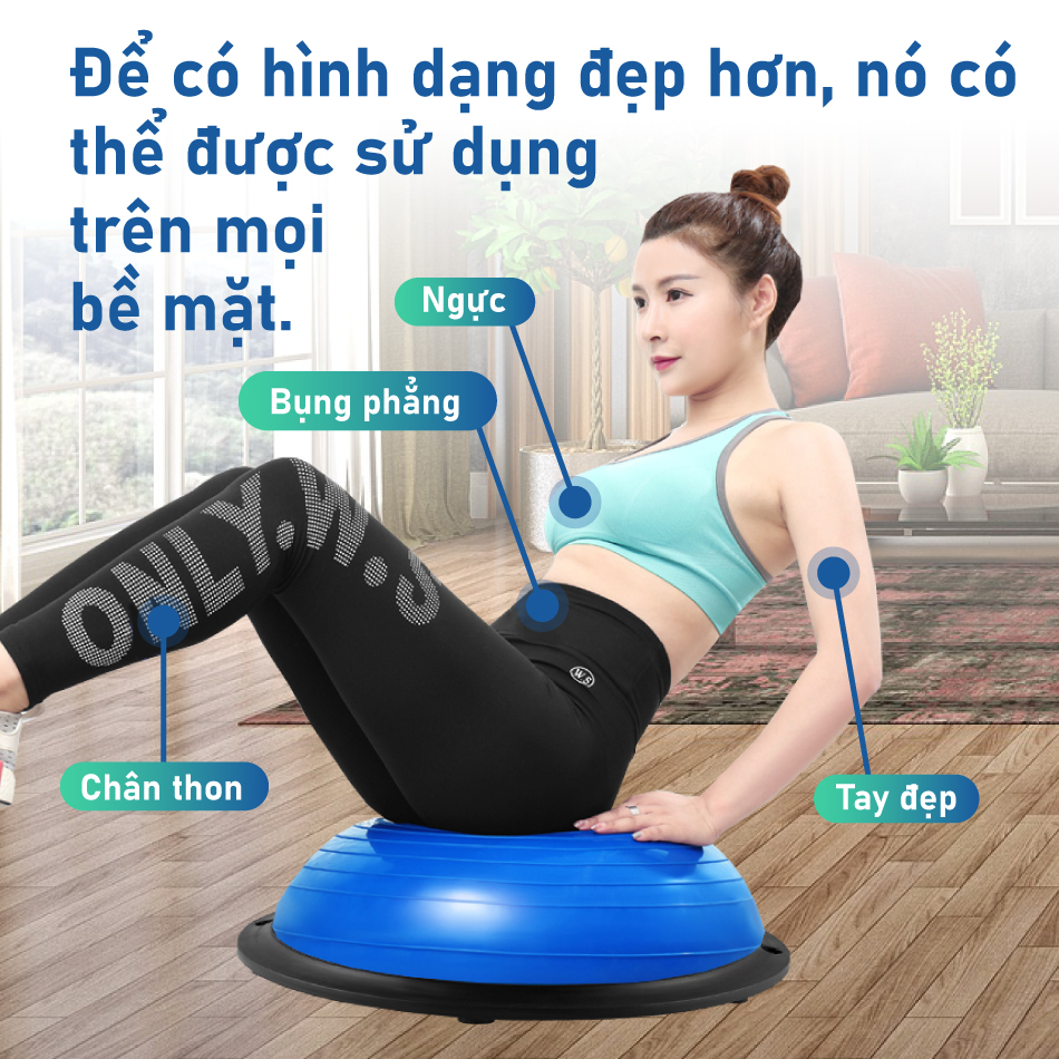 BG Bóng tập thăng bằng BALANCE BALL YOGA/GYM cao cấp 46cm-60cmx20