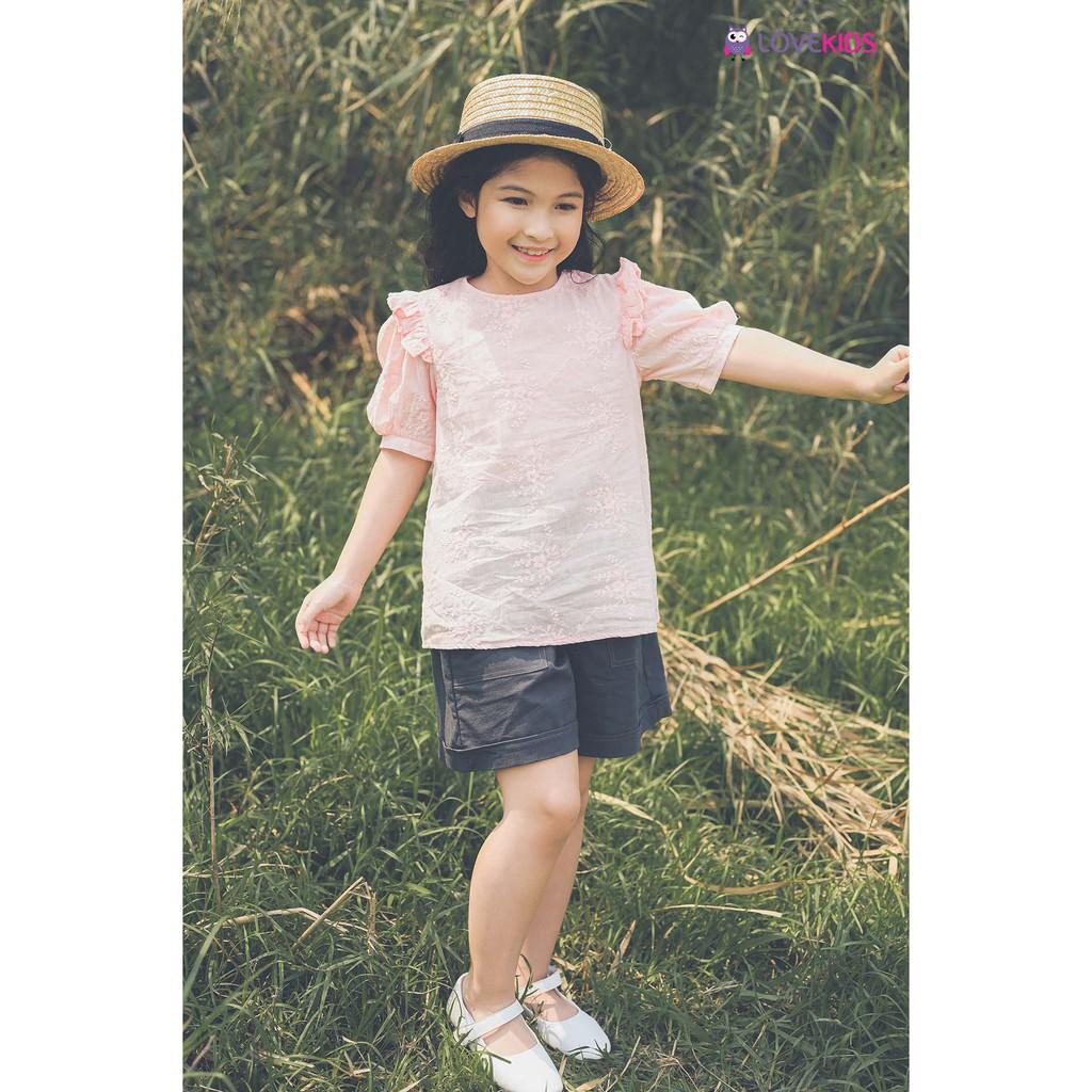Áo cộc tay thêu hoa bé gái LKG21ST00101 - Lovekids
