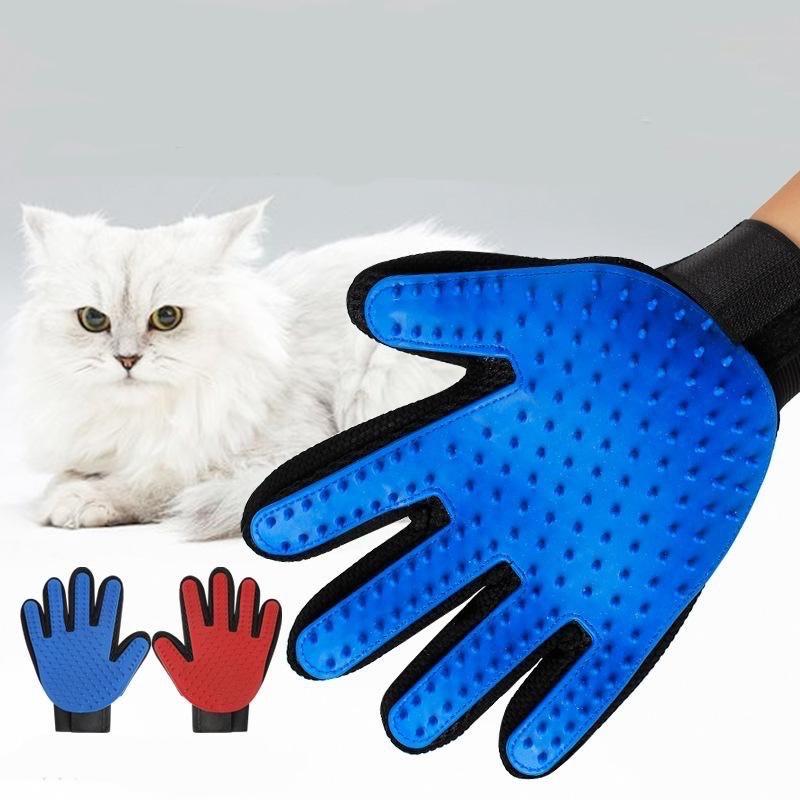 Găng tay chải lông rụng chó mèo