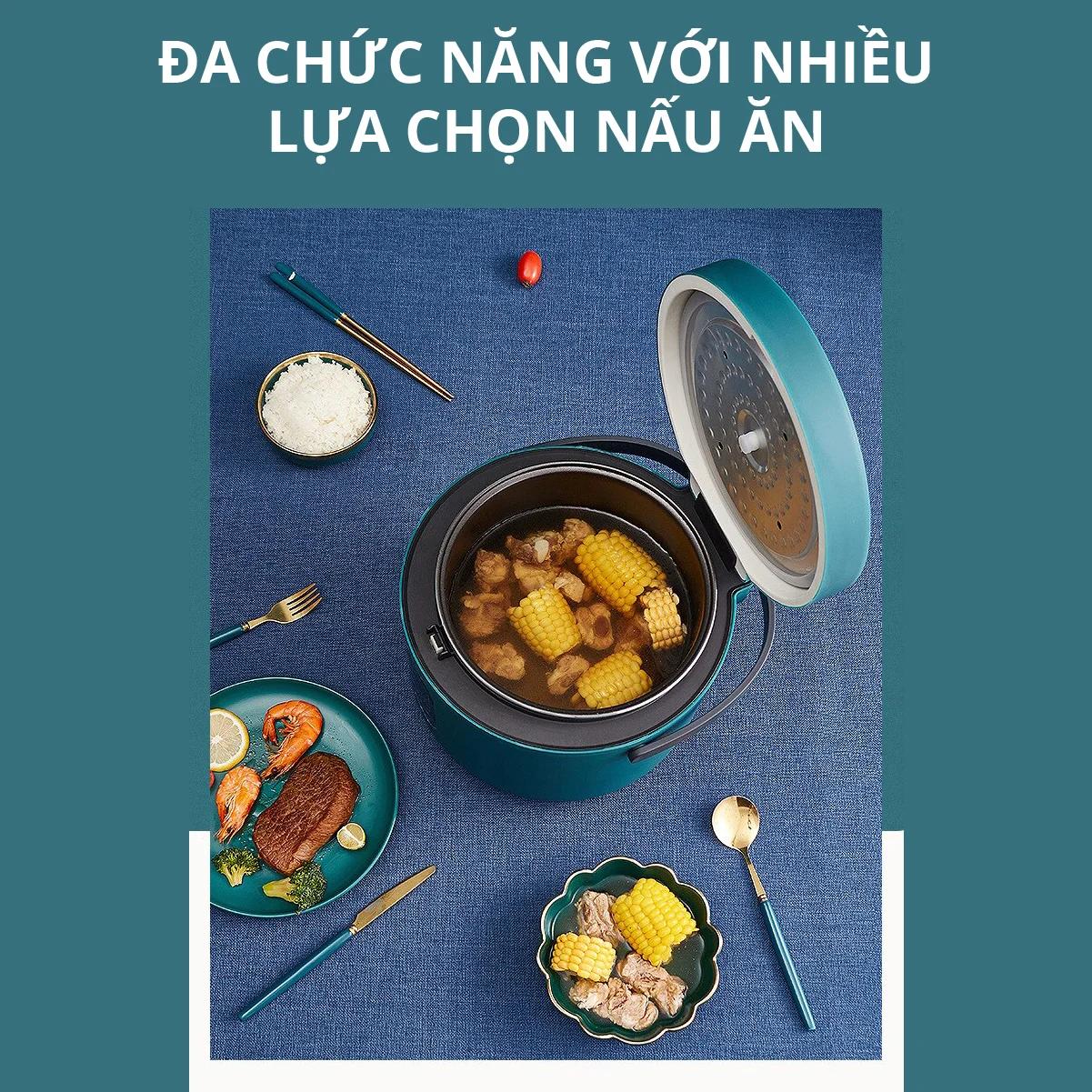 Nồi Cơm Điện Tử  Mishio MK300 Lòng Niêu 1.2L - Hàng chính hãng