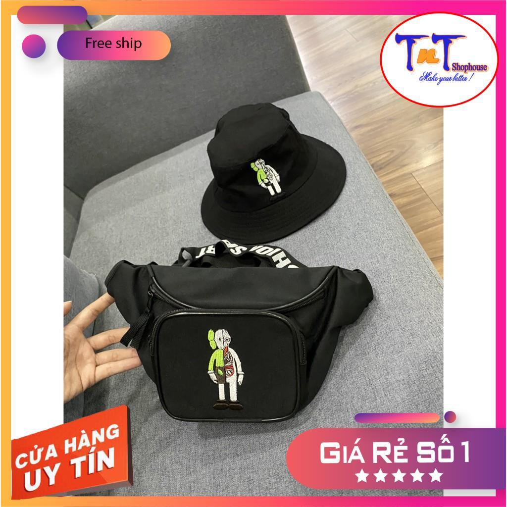 B15 Set Túi Nón KAWS trọn bộ giá rẻ, thời trang cao cấp