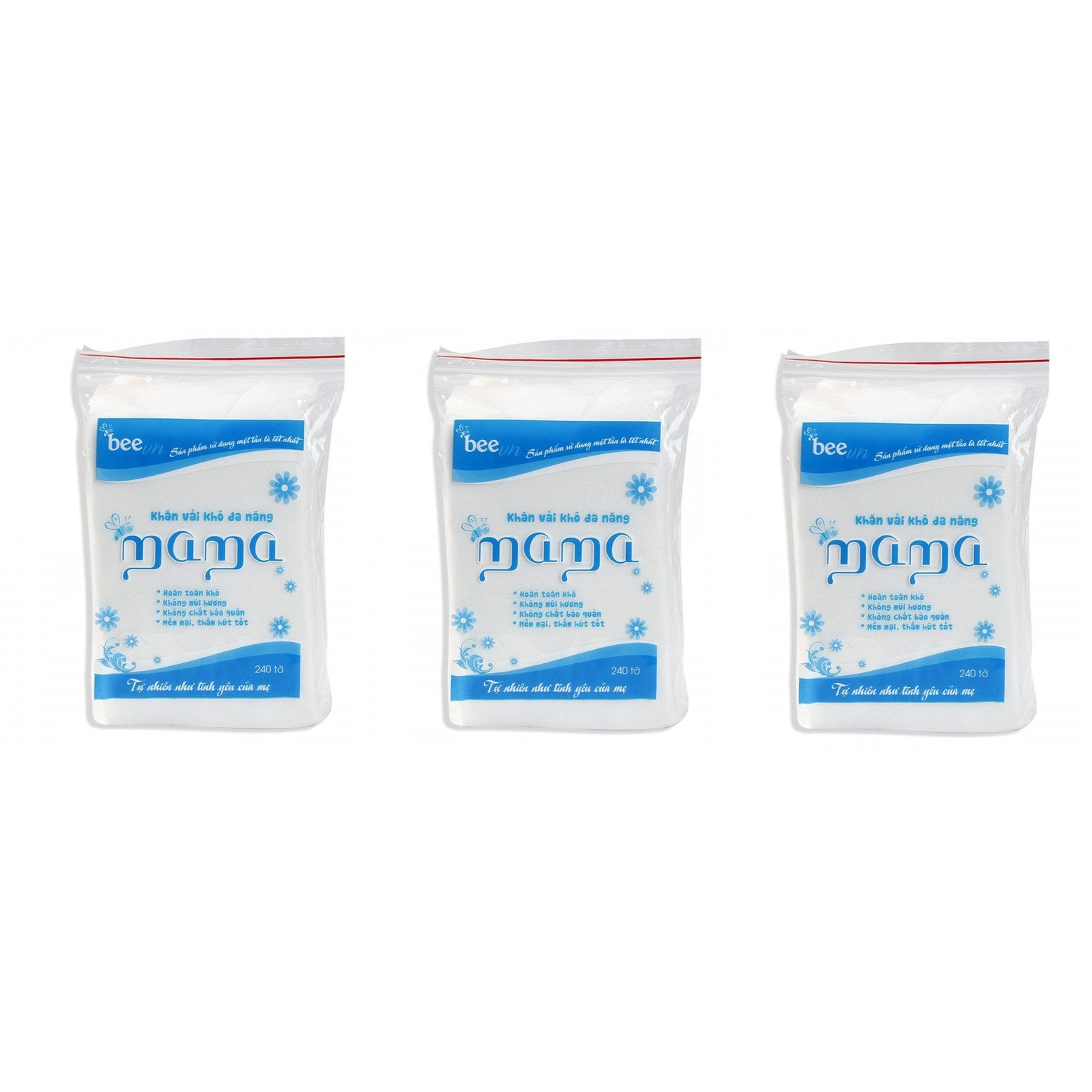 Combo 3 bịch Khăn vải khô đa năng Mama
