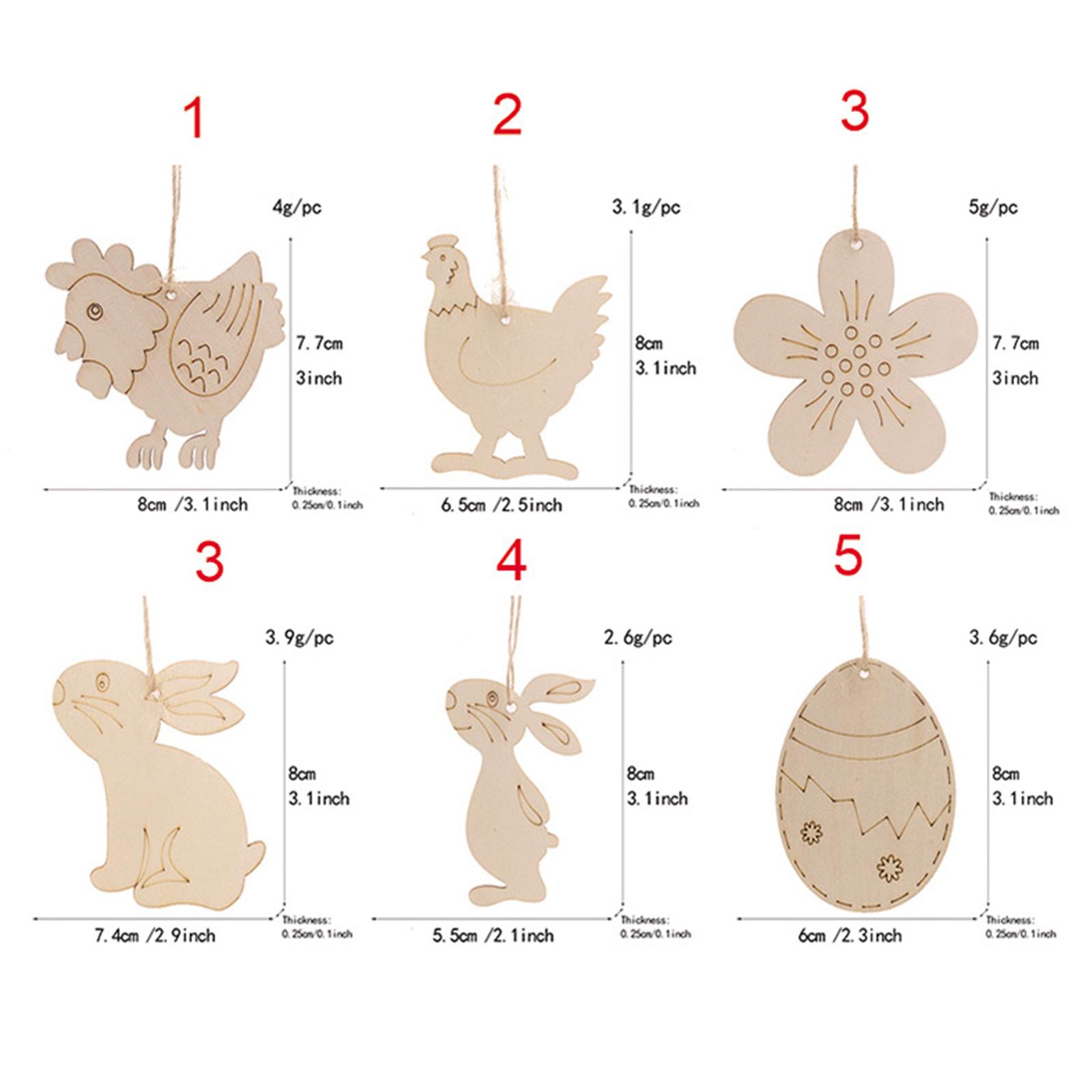 Set 10 Mặt Dây Chuyền Lễ Phục Sinh Bằng Gỗ Kèm Dây Rơm Đeo Cổ Tự Làm Tự Trang Trí Cho Trẻ Em Sáng Tạo