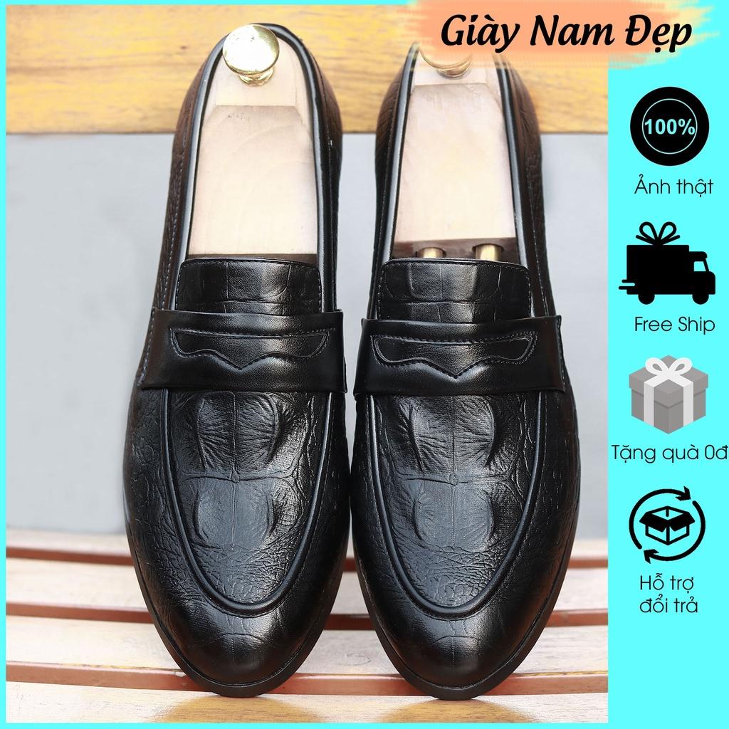 Giày lười nam đẹp, giày da giá rẻ mã L179