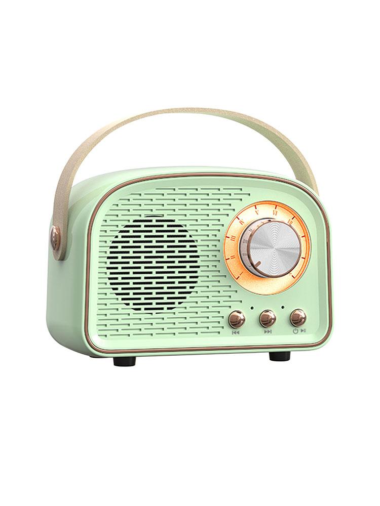 Loa Di Động Bluetooth Mini Retro Có Đài, Âm Thanh Nổi Không Dây Ngoài Trời, Máy Nghe Nhạc MP3 Cho iPhone Android Hỗ Trợ Thẻ TF USB Color: Army Green