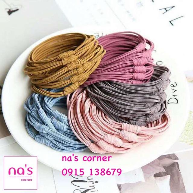 Combo 5 sợi Thun cột tóc đẹp rẻ nhiều mẫu đơn giản Chun buộc tóc dễ thương