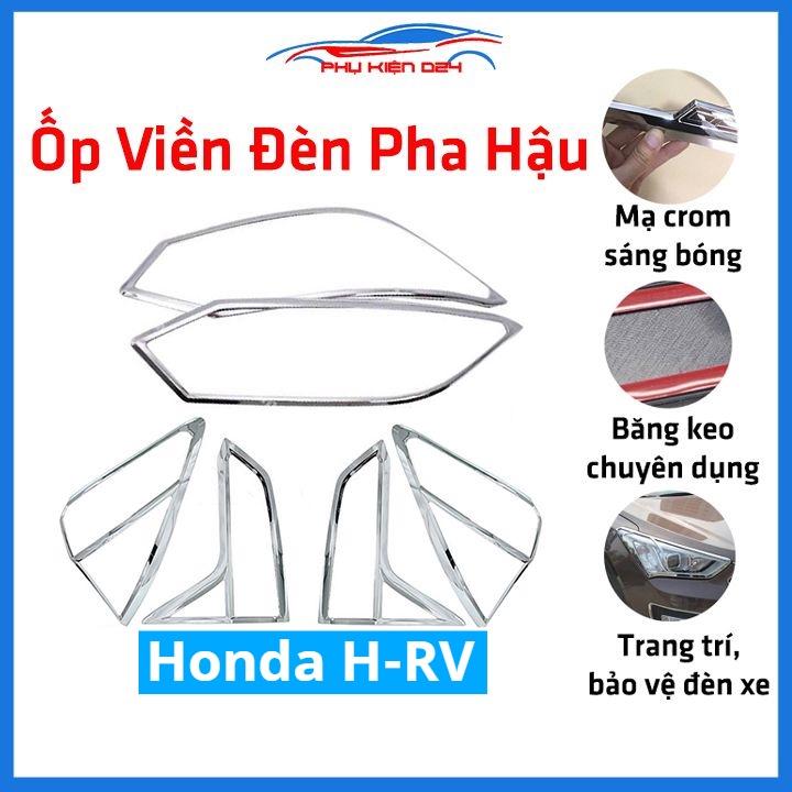 Ốp viền đèn pha hậu mạ crom Honda H-RV chống trầy trang trí bảo vệ xe