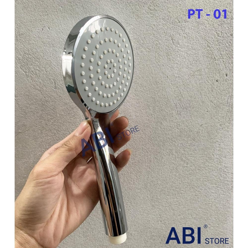 Bát sen PT-01 mạ crome hàng đẹp giá rẻ, tay sen tắm mặt ghi