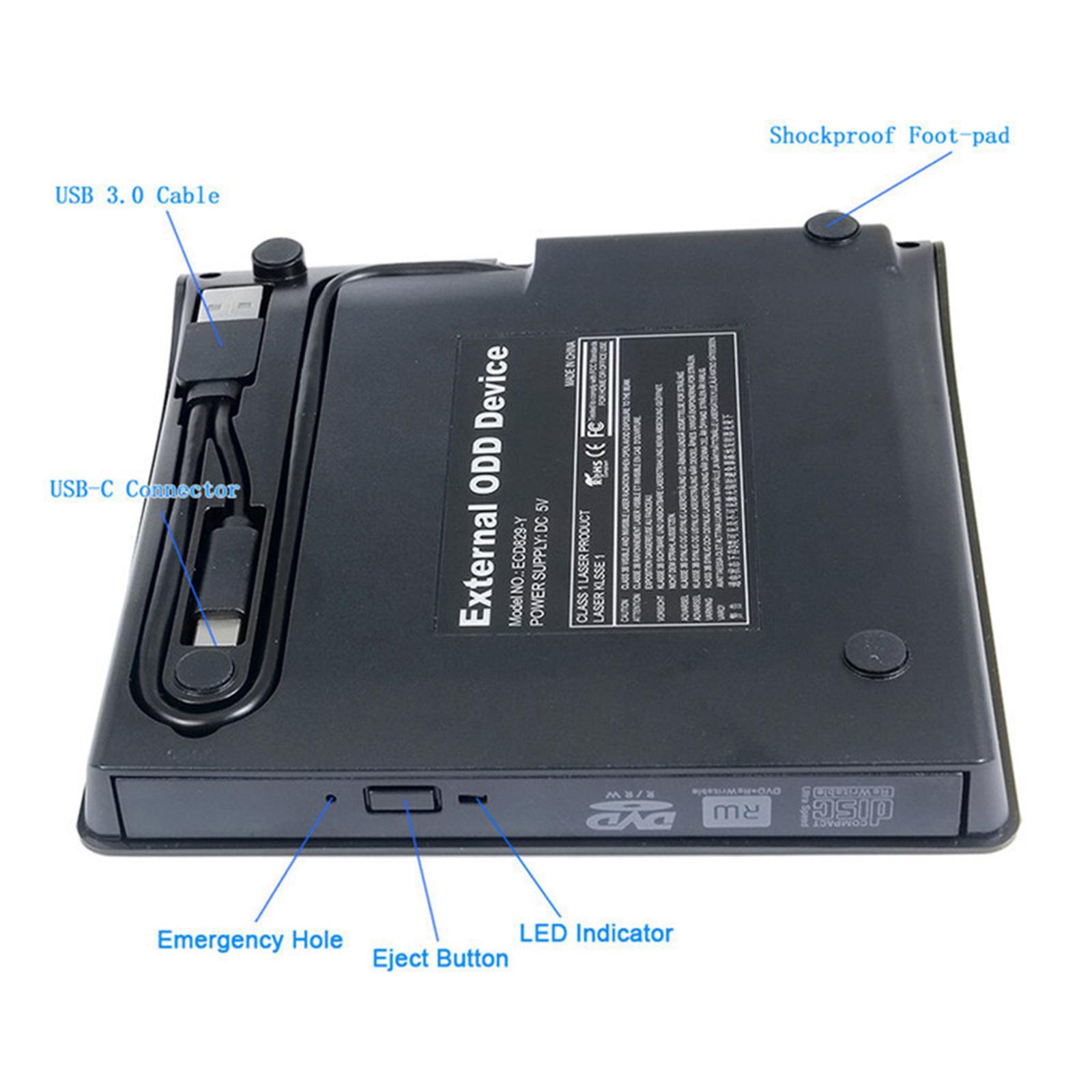 USB 3.0 External Optical Drive Rewriter Writer Burner
