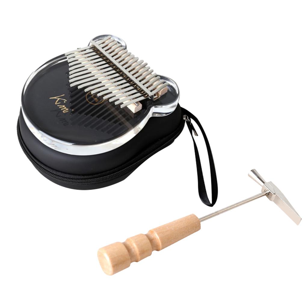 Đàn Kalimba Mbira 17 phím thân nhựa acrylic trong suốt kèm búa chỉnh âm, hình dán và khăn vệ sinh