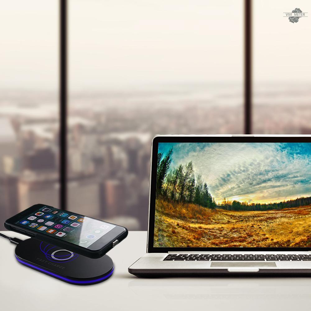 Đế Sạc Không Dây Q100 Có Đèn Led Cho Iphone X 8 Plus S8 Plus