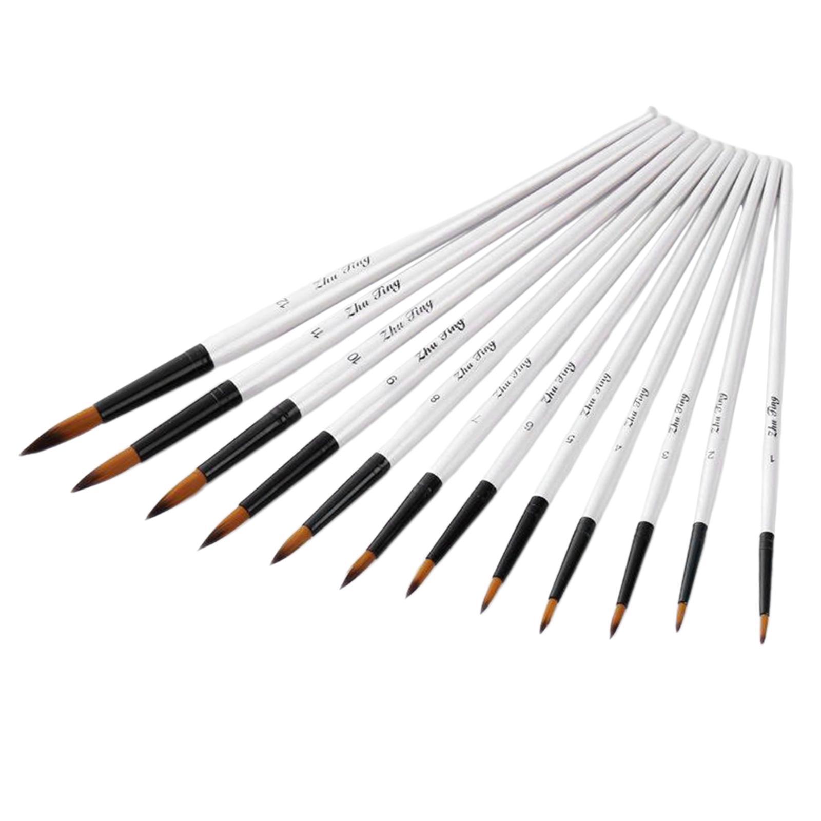 Paint Brushes Set,12Pcs Round Pointed Tip Paintbrushes Nylon Hair Artist Acrylic Paint Brushes for Acrylic Oil Watercolor, Face Nail Art,Rock Painting