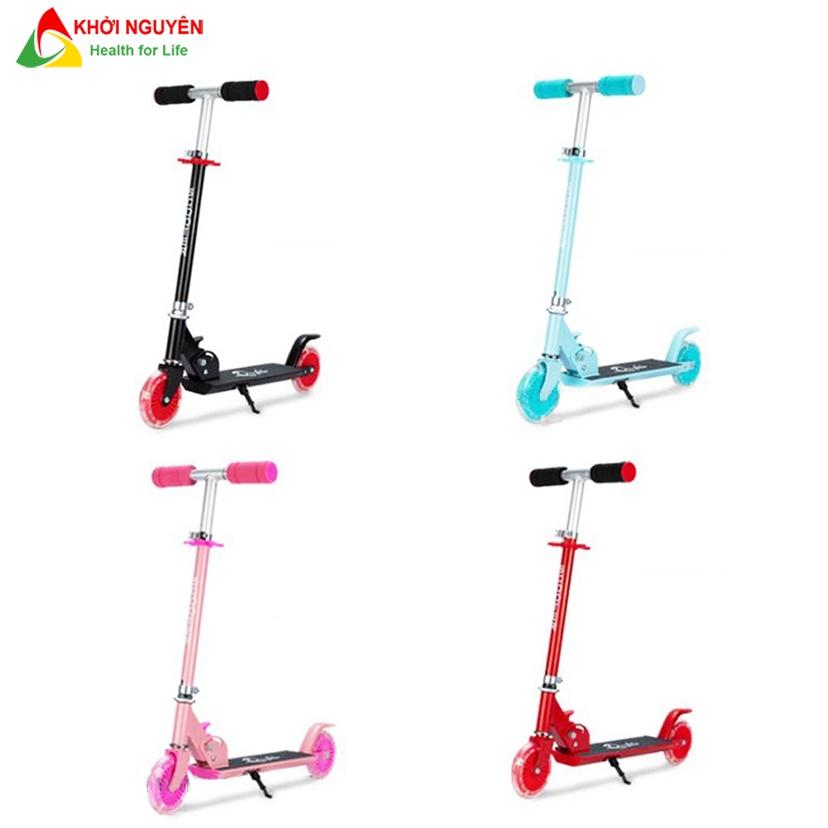 Xe trượt scooter trẻ em cao cấp 2 bánh đèn led có chân trống cho bé trai và bé gái 3-10 tuổi quà tặng năm mới ý nghĩa