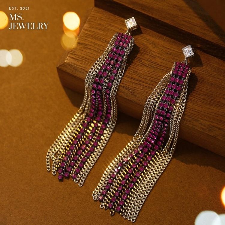Khuyên Tai Dài Bạc S925 Ms Jewelry Phong Cách Hàn Quốc U005