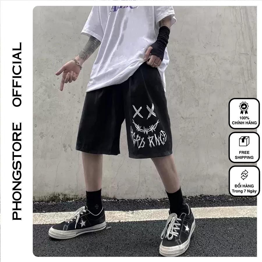 Quần Short Đùi Mặt Cười XX unisex Phong Boutique thể thao basic nam nữ oversize phong cách đường phố Hàn Quốc Ulzzang