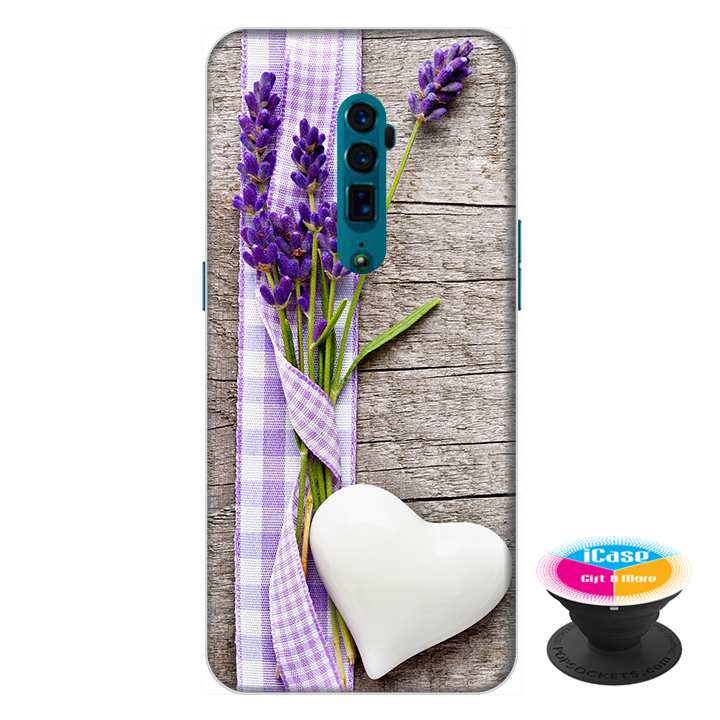 Ốp lưng điện thoại Oppo Reno 10X Zoom hình Trái Tim Tình Yêu tặng kèm giá đỡ điện thoại iCase xinh xắn - Hàng chính hãng