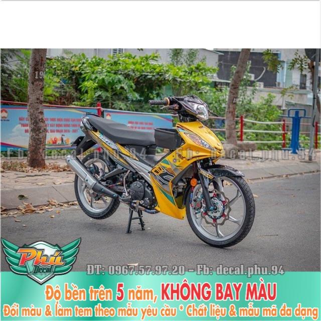 Tem rời Exciter 135 Vàng decal trắng sữa