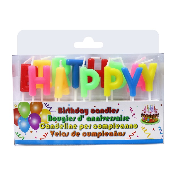 Nến Happy Birthday nhiều màu Uncle Bills YA0083 - giao màu ngẫu nhiên