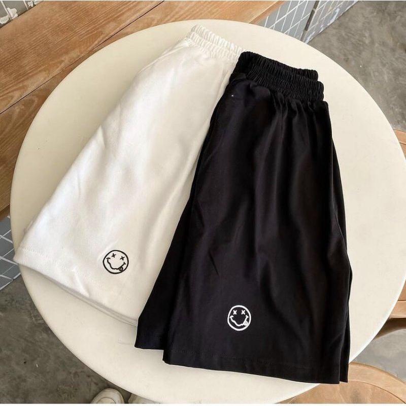 Quần Thun Short In Mặc Cười Nam Nữ Cặp Đôi HOT RẺ ĐẸP Quần Unisex Trơn Kiểu Đùi Lửng ulzzang - Couple Siêu Xinh