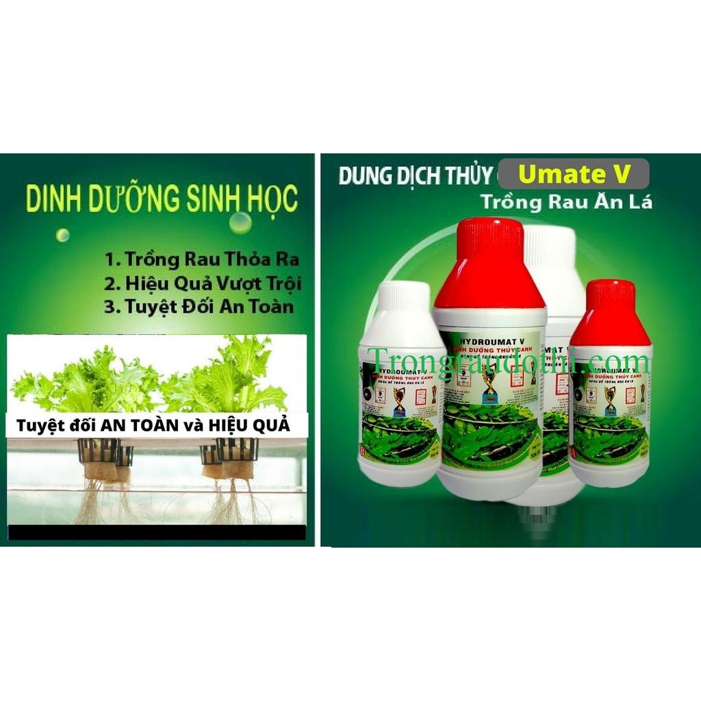 Bộ 2 chai dung dịch thủy canh rau ăn lá cao cấp HydroUmat V, dung dịch thủy canh Gia Viên
