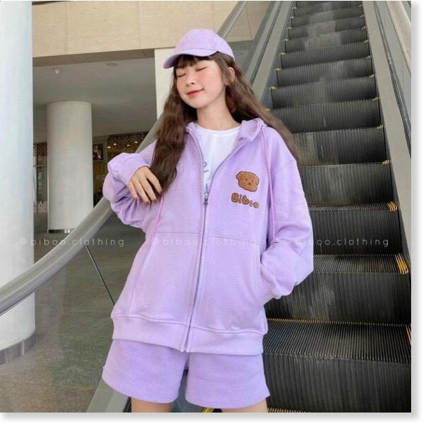 ÁO KHOÁC NỮ CÓ DÂY KÉO FORM RỘNG IN HÌNH HỌA TIẾT XINH XẮN LANA FASHION