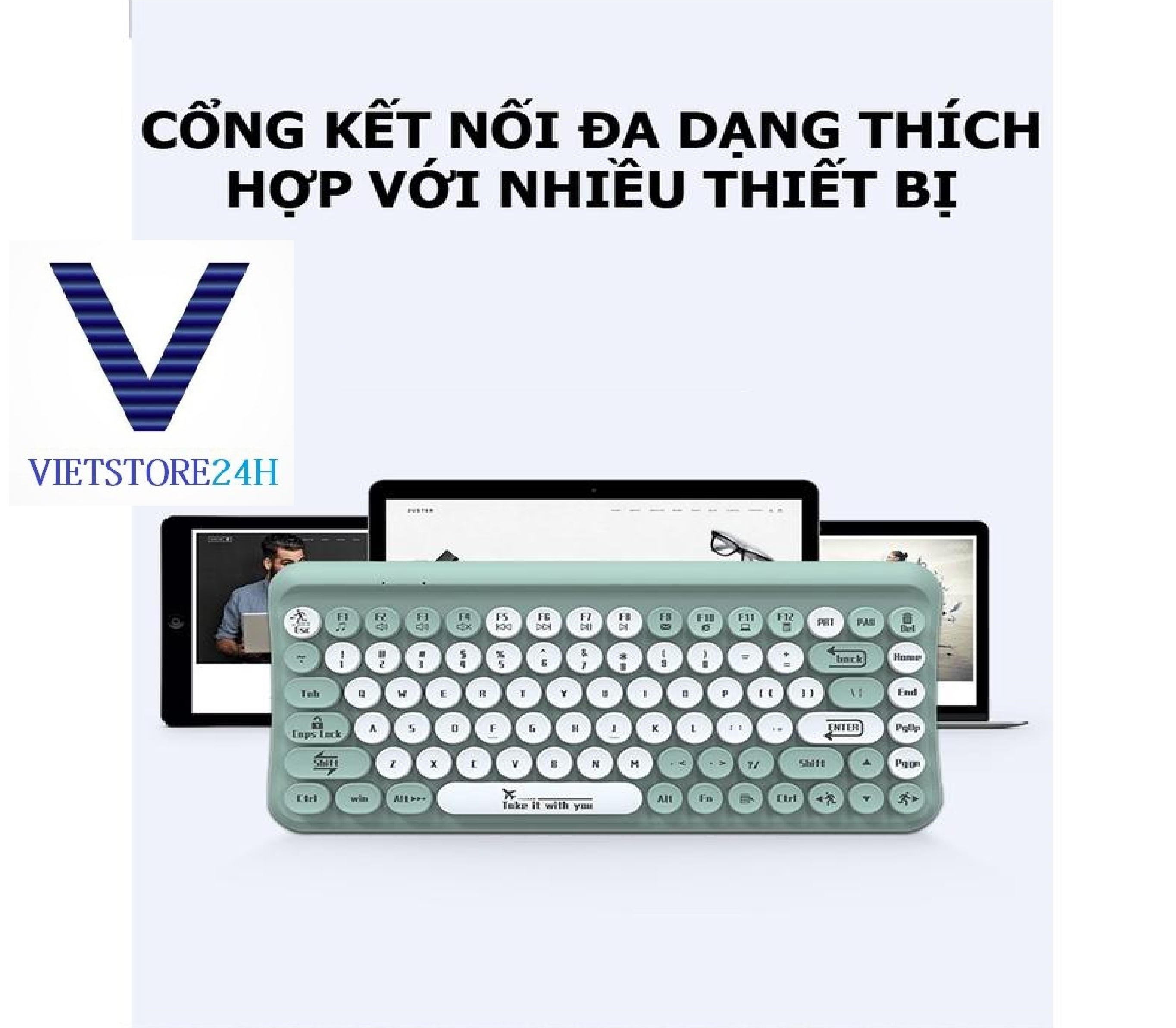 Bộ Bàn Phím Tròn Và Chuột Không Dây LANGTU LT700 dùng cho văn phòng VT - Hàng chính hãng