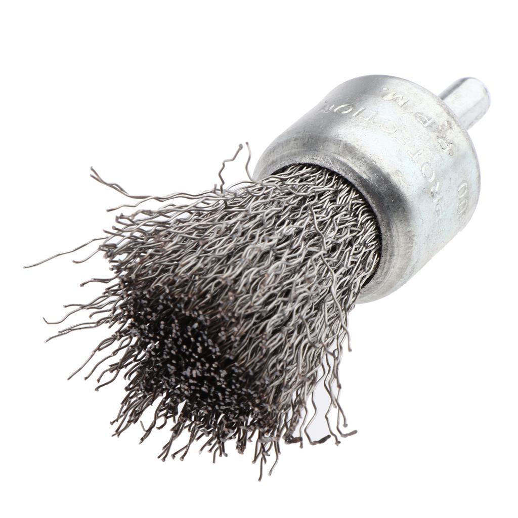 3pcs Crimped Pen Wire Brush Polishing Wire Brush Rust Paint Removal Tool
