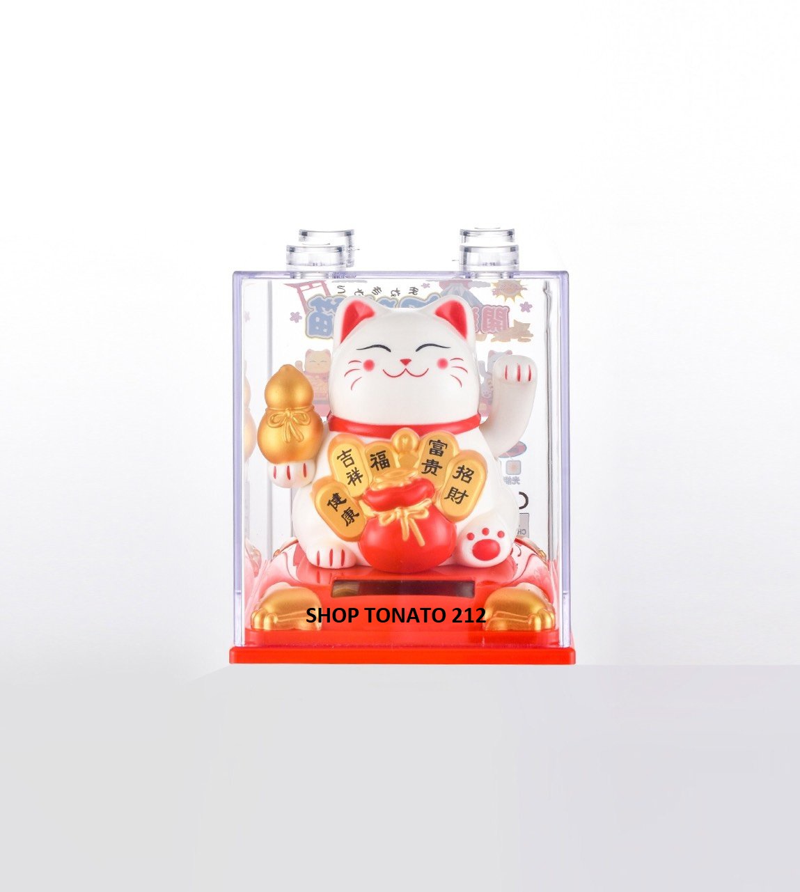 (CÓ HỘP NHỰA ĐI KÈM)MÈO THẦN TÀI, MÈO MAY MẮN MANEKI NEKO 335,336 CAO 8CM