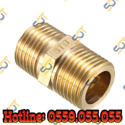 Kép - Hai ren ngoài (Brass pipe fitting reducing-hexagon nipple) - Bằng đồng