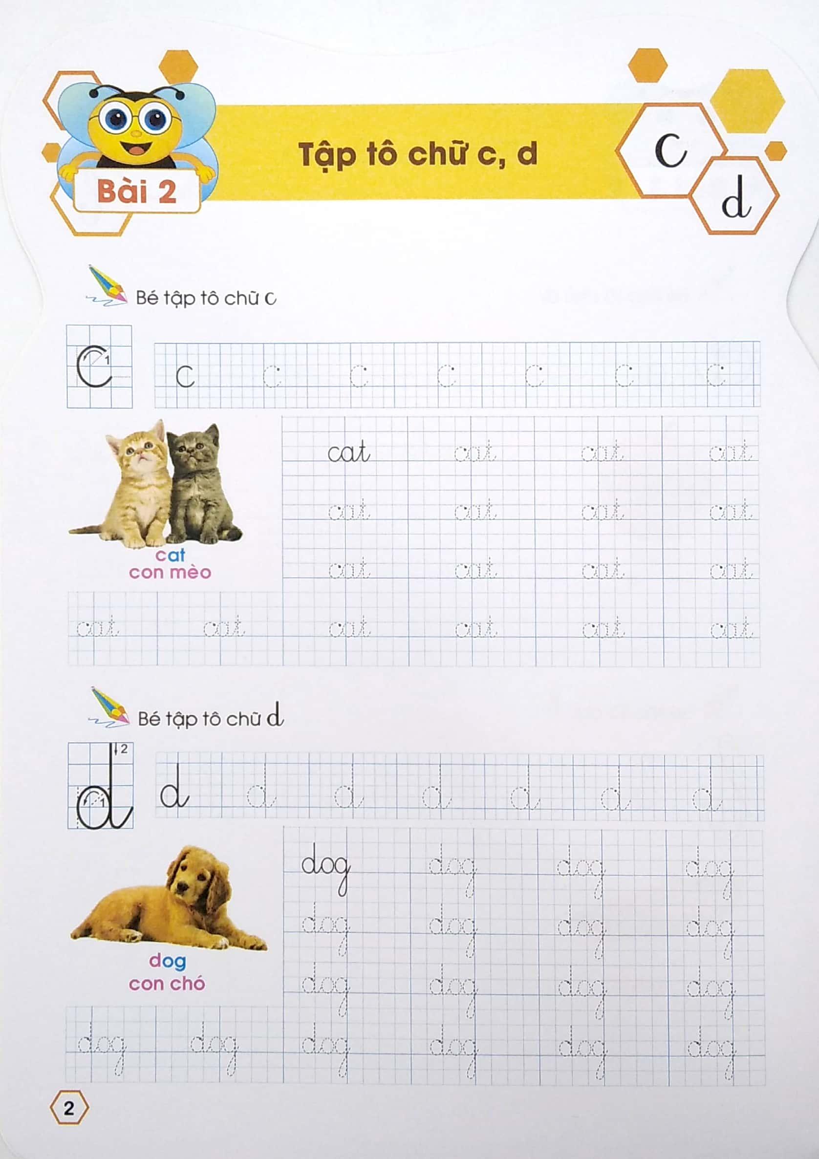 Ong Con Chăm Chỉ - Tập Tô Chữ, Tô Số Tiếng Anh