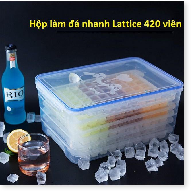 Hộp làm đá nhanh Lattice 9.5L 420 viên đá